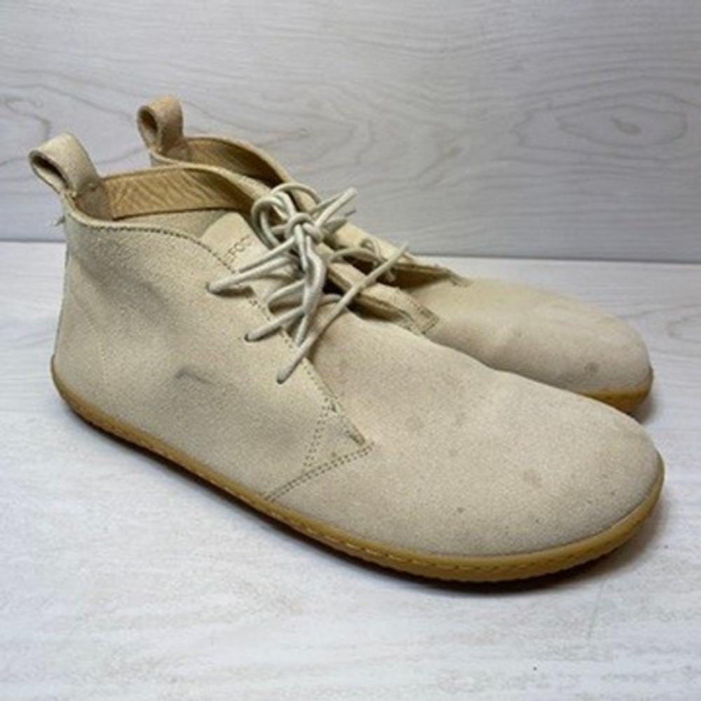 Vivobarefoot Mens 42 Gobi II Desert Boots Suede Beige Gum Sole Minimalist Shoes